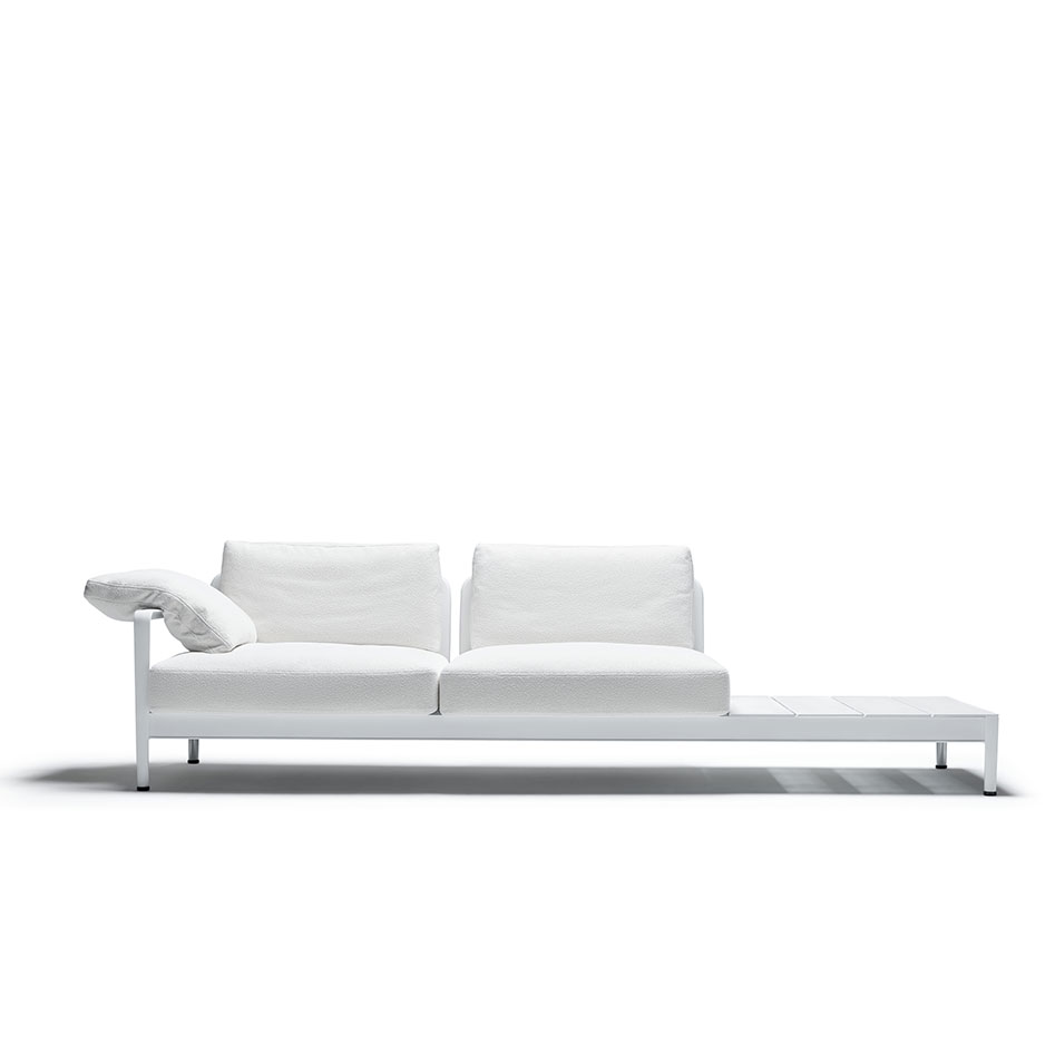 Knoll Sofa Lissoni mit Rückenpolstern, einseitiger Armlehne und seitlicher Ablagefläche