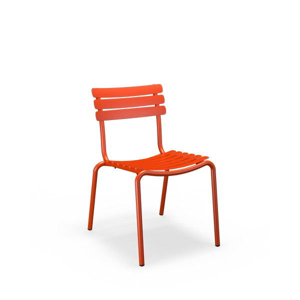 Stuhl Alua in kräftigem Rot ohne Armlehnen, aus pulverbeschichtetem Aluminium