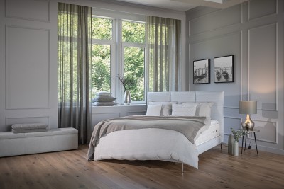 Boxspring-Polsterbett von Tréca Paris mit Kopfteil Moon