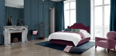Boxspring-Polsterbett von Tréca Paris mit Kopfteil Versailles